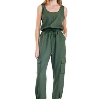 JUMPSUIT CUELLO REDONDO VERDE OLIVO HOLLY LAND