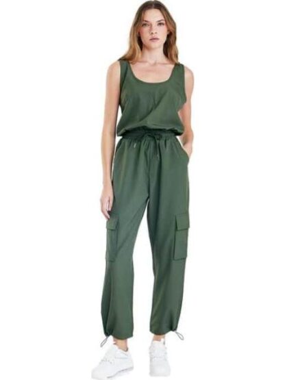 JUMPSUIT CUELLO REDONDO VERDE OLIVO HOLLY LAND