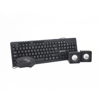 KIT 3 EN 1 TECLADO MOUSE Y BOCINAS NACEB NA-228 ALAMBRICO USB NEGRO (ESPANOL) - ¡COMPRA Y RECIBE EL 5% DEL VALOR DE ESTE PRODUCTO EN SALDO DE REGALO!
