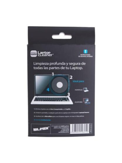 SILIMEX KIT LAPTOP CLEANER INCLUYE AIRE COMPRIMIDO 122G + LIMPIADOR LIQUIDO 100ML + CEPILLO + MICROFIBRA - Image 3