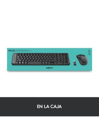 KIT DE TECLADO Y MOUSE LOGITECH MK220 INALAMBRICO USB NEGRO (ESPANOL)
