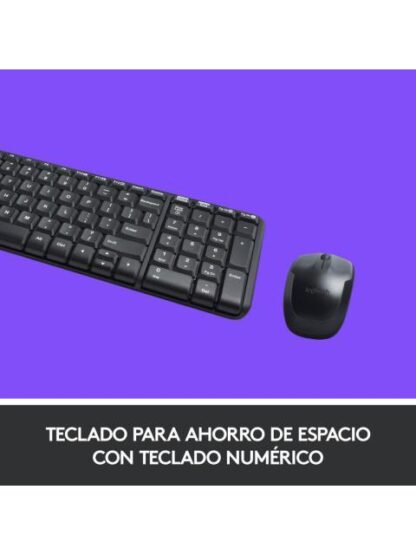 KIT DE TECLADO Y MOUSE LOGITECH MK220 INALAMBRICO USB NEGRO (ESPANOL) - Image 4