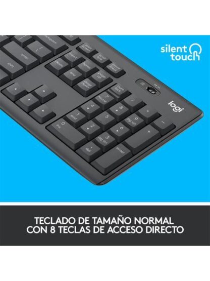 KIT DE TECLADO Y MOUSE LOGITECH MK295 SILENT INALAMBRICO USB NEGRO (ESPANOL) - Image 8