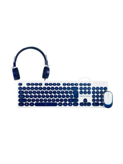 KIT DE TECLADO Y MOUSE PERFECT CHOICE FARBEN 3 EN 1 ALAMBRICO USB AZUL (ESPANOL)