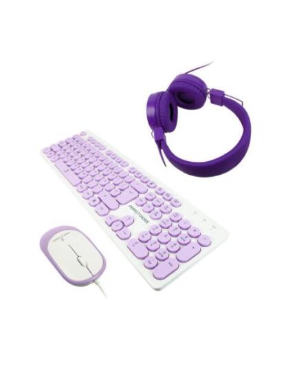 KIT DE TECLADO Y MOUSE PERFECT CHOICE FARBEN 3 EN 1 ALAMBRICO USB MORADO (ESPANOL) - Image 2