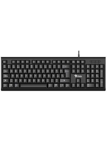 KIT DE TECLADO Y MOUSE STYLOS STPKTM4B ALAMBRICO USB NEGRO (ESPANOL)