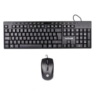 KIT DE TECLADO Y MOUSE TECHZONE TZACCBA01 ALAMBRICO USB NEGRO (ESPANOL)
