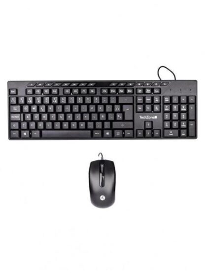 KIT DE TECLADO Y MOUSE TECHZONE TZACCBA01 ALAMBRICO USB NEGRO (ESPANOL)
