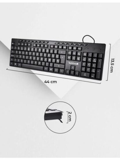 KIT DE TECLADO Y MOUSE TECHZONE TZACCBA01 ALAMBRICO USB NEGRO (ESPANOL) - Image 3