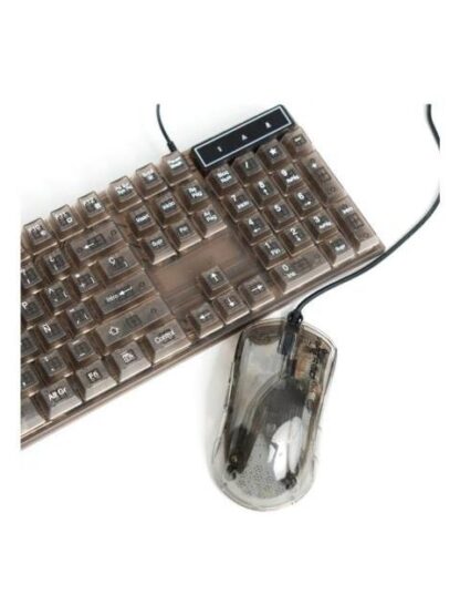 KIT GAMER DE TECLADO Y MOUSE PERFECT CHOICE HELUMO ALAMBRICO USB TRANSPARENTE ESPANOL - Image 2