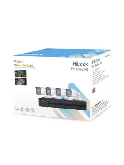 KIT TURBOHD 1080P - DVR 4 CANALES - 4 CAMARAS BALA COLORVU CON MICROFONO INTEGRADO - FUENTE DE PODER - ACCESORIOS DE INSTALACION
