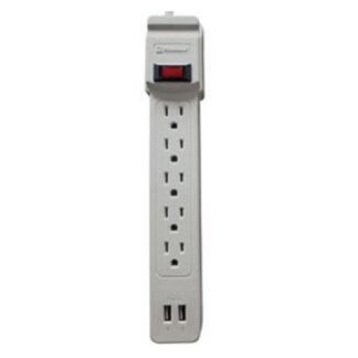 KOBLENZ SUPRESOR DE PICOS SS-550 USB 5X NEMA 5?15R 2X USB 550 JOULES GRIS