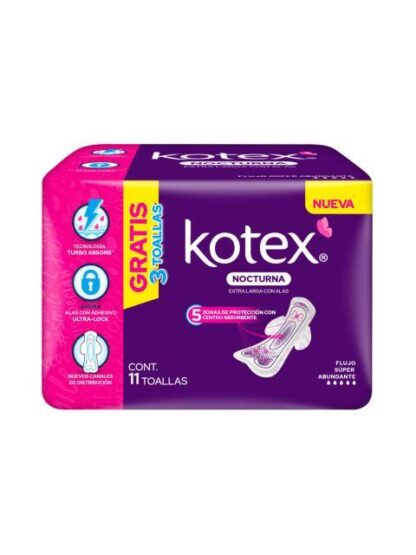 KOTEX ROSA NOCTURNA CON ALAS 8+3 PZ
