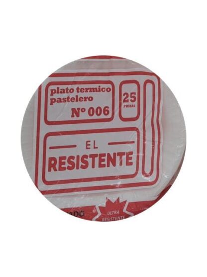 LA RESISTENTE PLATO TERMICO PASTELERO 006 25 PZ
