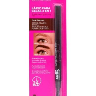 LAPIZ PARA CEJAS 2 EN 1 CAFE OSCURO 0.3 G AND