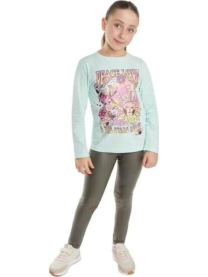 LEGGING EFECTO PIEL VERDE OLIVO HOLLY LAND KIDS