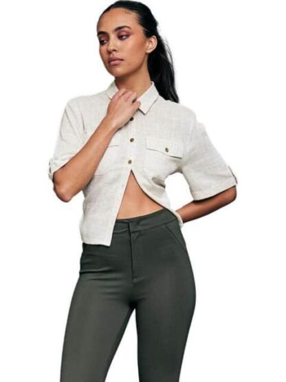 LEGGINGS CASUAL CINTURA ALTA VERDE OLIVO HOLLY LAND - Image 5