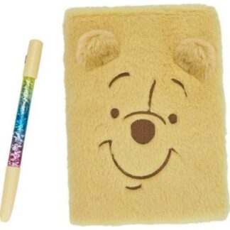 LIBRETA DE PELUCHE INCLUYE PLUMA CON LUZ AMARILLO WINNIE POOH
