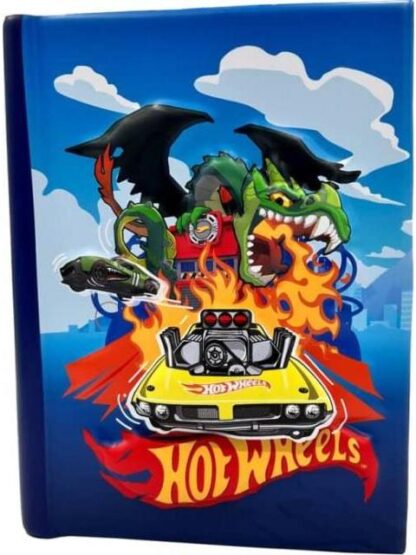 LIBRETA EFECTO 3D AZUL HOT WHEELS
