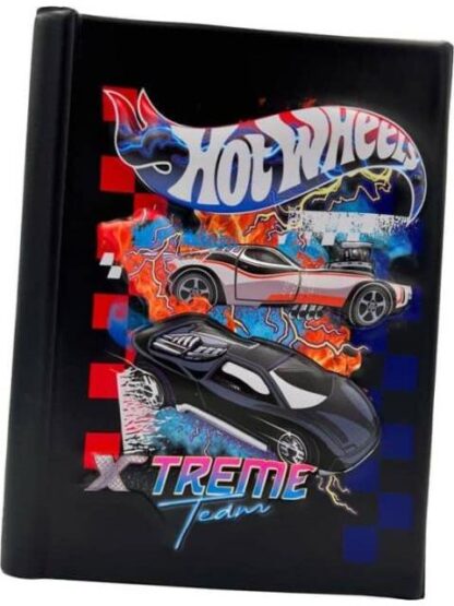 LIBRETA EFECTO 3D NEGRO HOT WHEELS