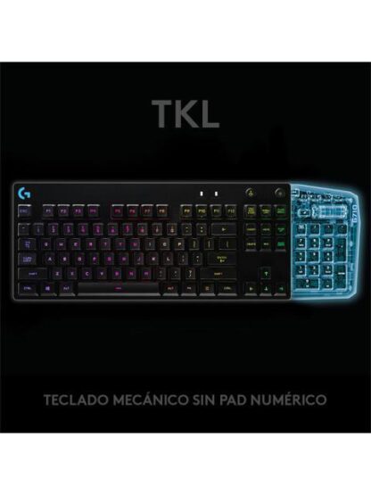LOGITECH TECLADO GAMER G PRO RGB MECANICO SWITCH GX BLUE ALAMBRICO NEGRO (INGLES) - Image 6