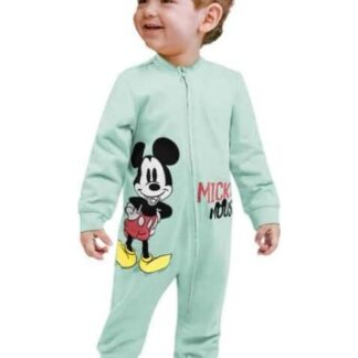 MAMELUCO MICKEY ESTAMPADO AZUL MENTA DISNEY BABY