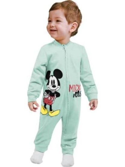 MAMELUCO MICKEY ESTAMPADO AZUL MENTA DISNEY BABY