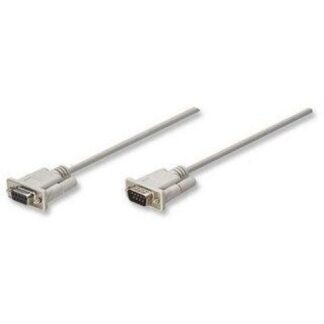 MANHATAN CABLE DB9 MACHO - DB9 HEMBRA 3 METROS NEGRO