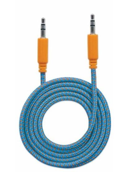 MANHATTAN 3.5MM MACHO - 3.5MM MACHO CON RECUBRIMIENTO TEXTIL 1 METRO AZUL-NARANJA - Image 5