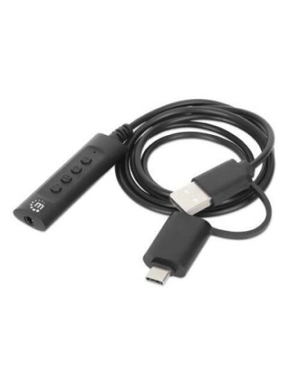 MANHATTAN ADAPTADOR DE AUDIO USB C-USB A MACHO - 3.5MM HEMBRA NEGRO - Image 5