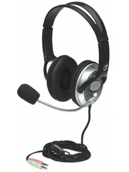 MANHATTAN AUDIFONO CON MICROFONO V3 MEDIANO 3.5MM NEGRO