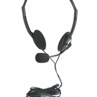 MANHATTAN AUDIFONOS CON MICROFONO 164429 ALAMBRICO NEGRO-PLATA