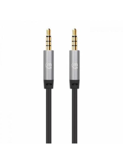 MANHATTAN CABLE AUX 3.5MM MACHO - 3.5MM MACHO 5 METROS NEGRO-PLATA - Image 3