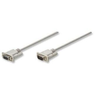 MANHATTAN CABLE DB9 MACHO - DB9 HEMBRA 1.8 METROS GRIS