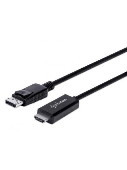 MANHATTAN CABLE DISPLAYPORT 1.2 MACHO - HDMI MACHO 1.8 METROS 4K 60HZ NEGRO