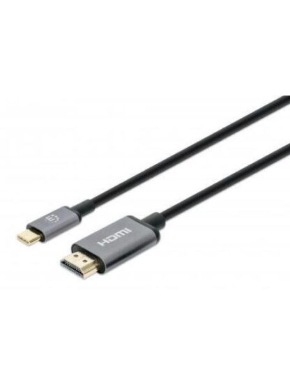 MANHATTAN CABLE HDMI-A MACHO - USB-C MACHO 4K 60HZ 1 METRO NEGRO-GRIS