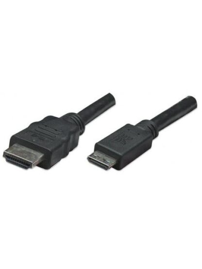 MANHATTAN CABLE HDMI DE ALTA VELOCIDAD MINI HDMI MACHO - HDMI MACHO 4K 1.8 METROS NEGRO