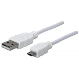 MANHATTAN CABLE PARA DISPOSITIVOS USB DE ALTA VELOCIDAD USB 2.0 A MACHO - MICRO USB 2.0 B MACHO 1 METRO BLANCO