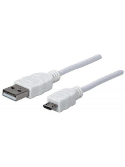 MANHATTAN CABLE PARA DISPOSITIVOS USB DE ALTA VELOCIDAD USB 2.0 A MACHO - MICRO USB 2.0 B MACHO 1 METRO BLANCO