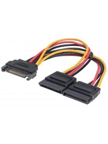 MANHATTAN CABLE SATA HEMBRA - 2X SATA MACHO 15CM