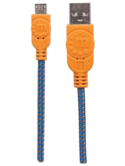 MANHATTAN CABLE USB 2.0 A MACHO - MICRO USB 2.0 B MACHO 1 METRO AZUL-NARANJA - Image 4