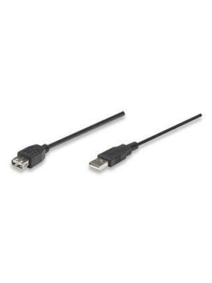 MANHATTAN CABLE USB 2.0 A MACHO - USB 2.0 A HEMBRA 1.8 METROS NEGRO