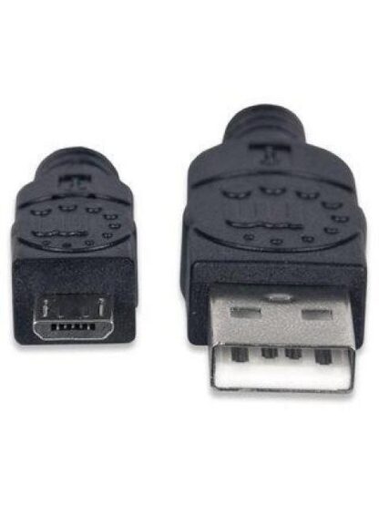 MANHATTAN CABLE USB 2.0 USB A MACHO - MICRO USB B MACHO 50CM NEGRO