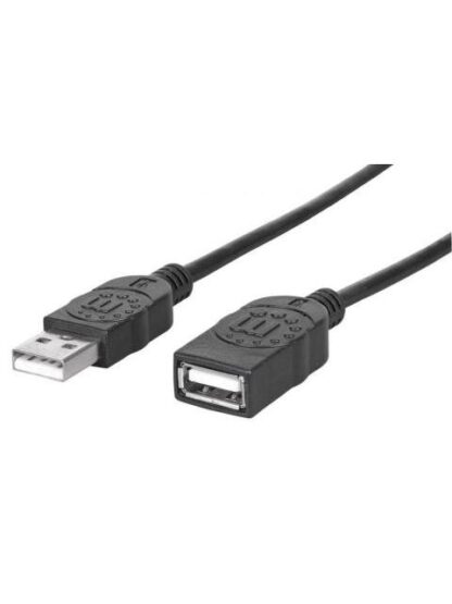 MANHATTAN CABLE USB A MACHO - USB A HEMBRA 1 METRO NEGRO
