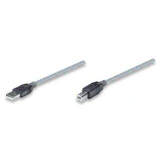 MANHATTAN CABLE USB A MACHO - USB B MACHO 11 METROS PLATA