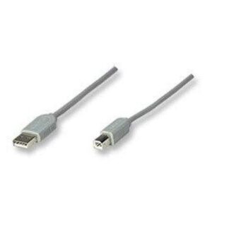 MANHATTAN CABLE USB A MACHO - USB B MACHO 1.8 METROS GRIS