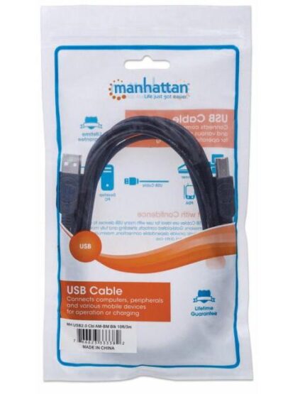 MANHATTAN CABLE USB A MACHO - USB B MACHO 1 METRO NEGRO - Image 6