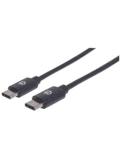 MANHATTAN CABLE USB C MACHO - USB C MACHO 50CM NEGRO