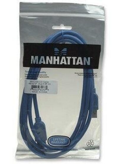 MANHATTAN CABLE USB MACHO - USB HEMBRA 2 METROS AZUL - Image 2