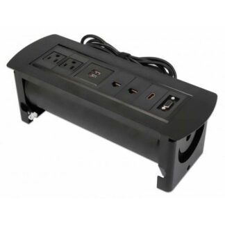 MANHATTAN CAJA PARA MESA 164856 2 PUERTOS + 2X USB NEGRO